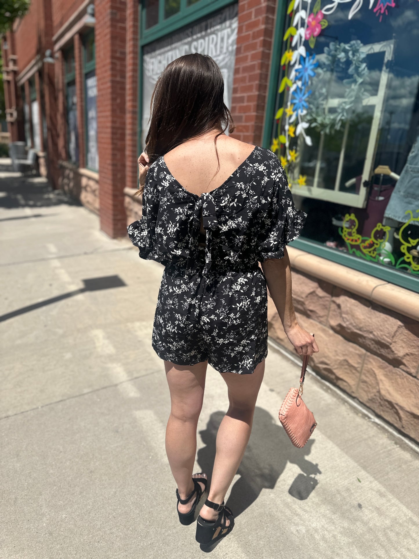 Floral Tie Back Romper
