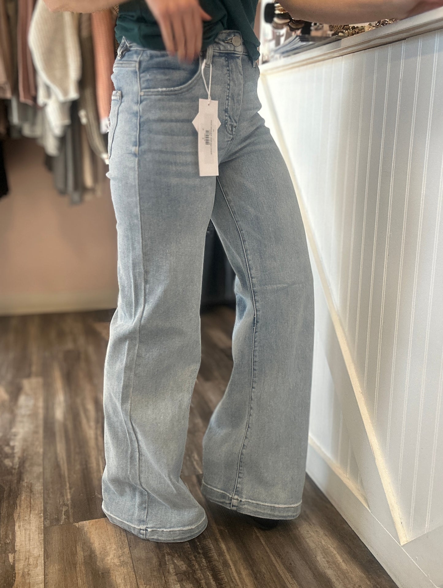 August Light Wash Adjustable Jeans