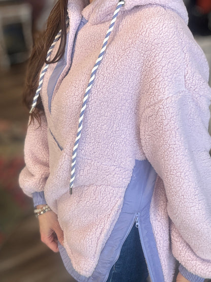 Black Sherpa Fleece Pullover