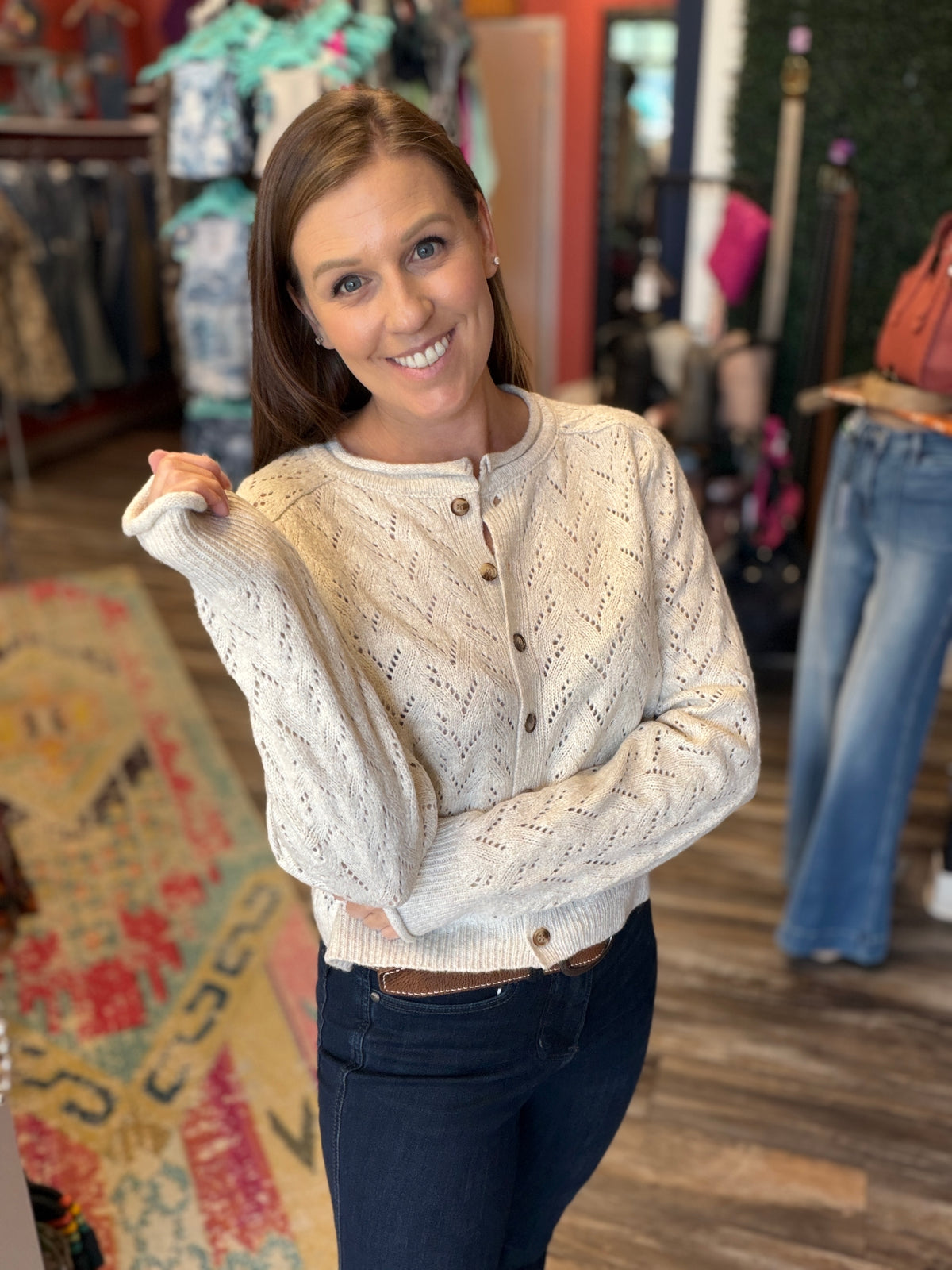 Oatmeal Knit Button Cardigan