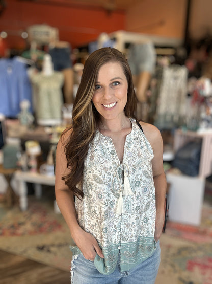 Sage Paisley Tank