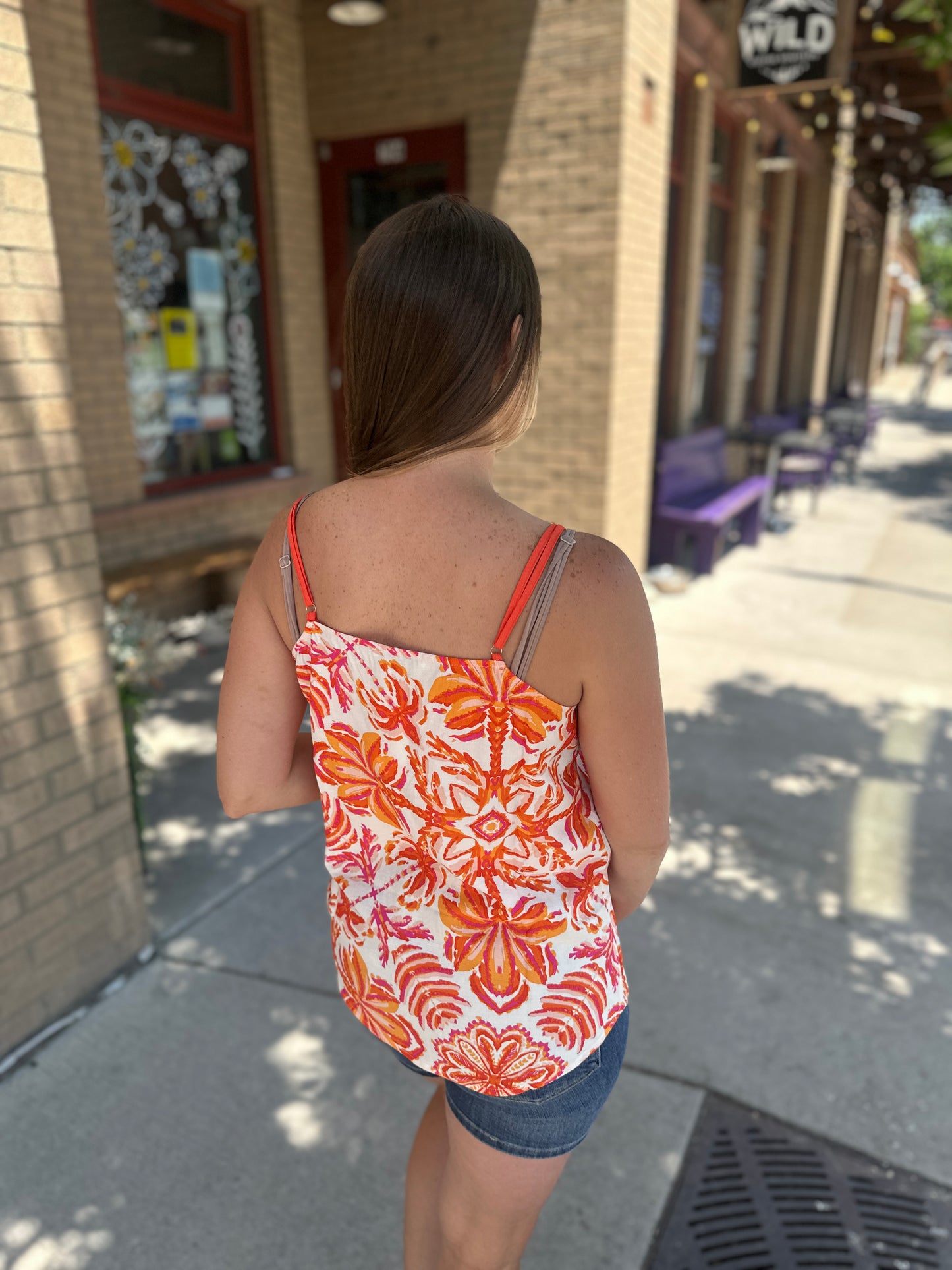 Floral Printed V-Neck Tank