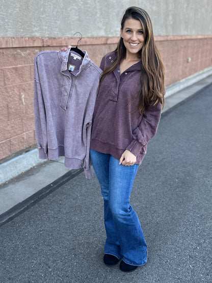 Terry Quarter Snap Sweatshirt