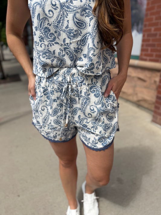 Paisley Printed Shorts