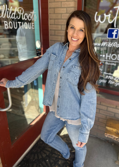 Denim Shirt with a Twist of Western