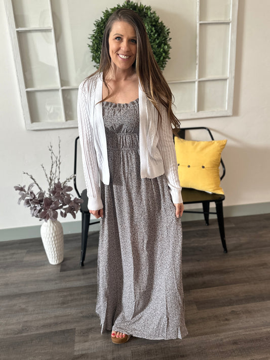 Grey Floral Maxi