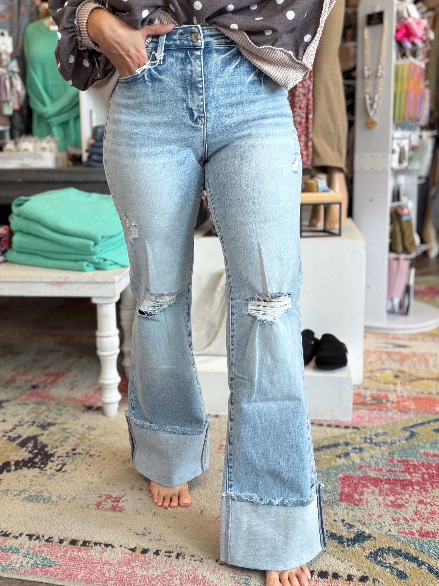 Sandy High Rise Stretch Flare Jeans