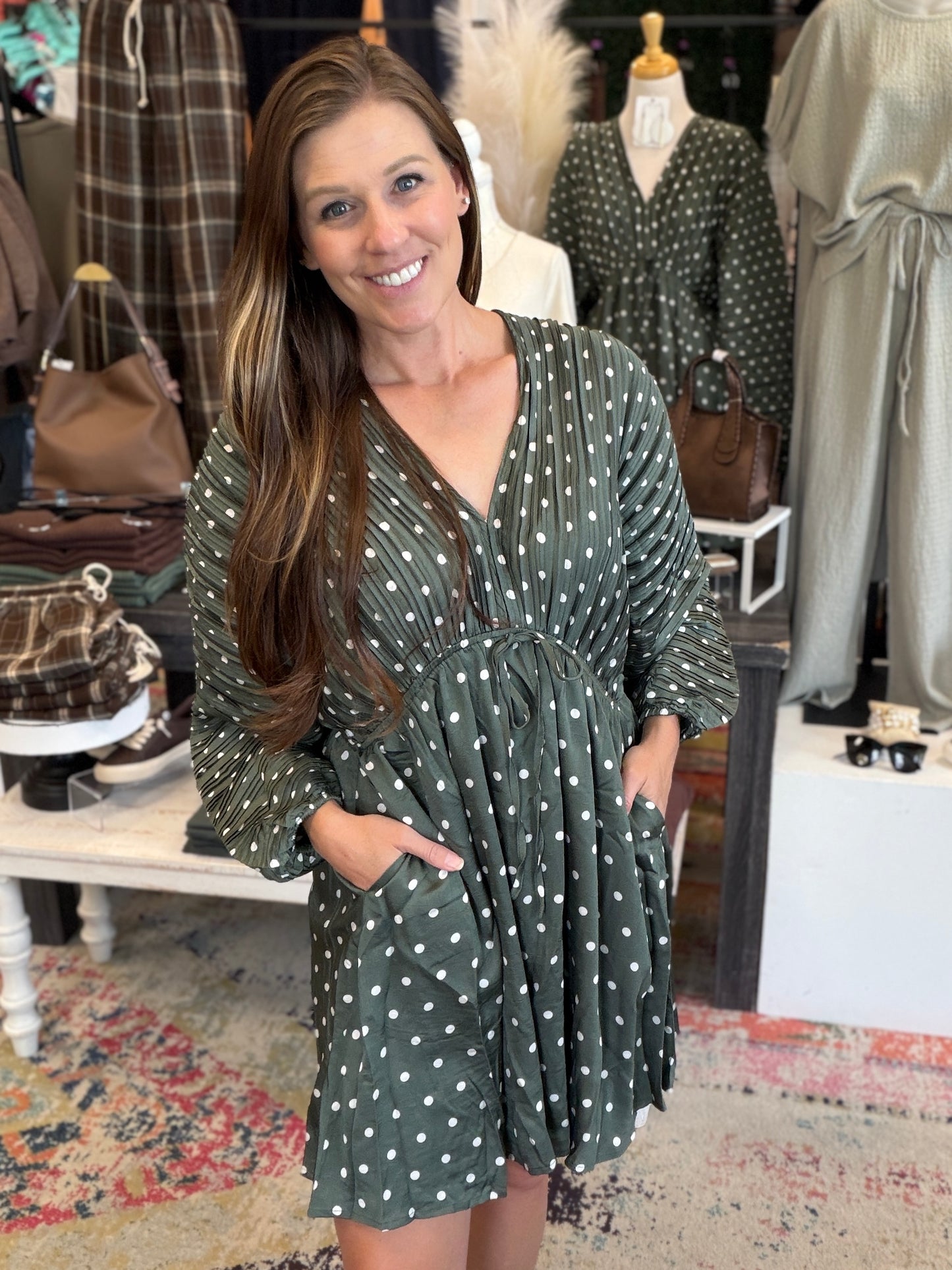 Polka Dot Dolman Dress