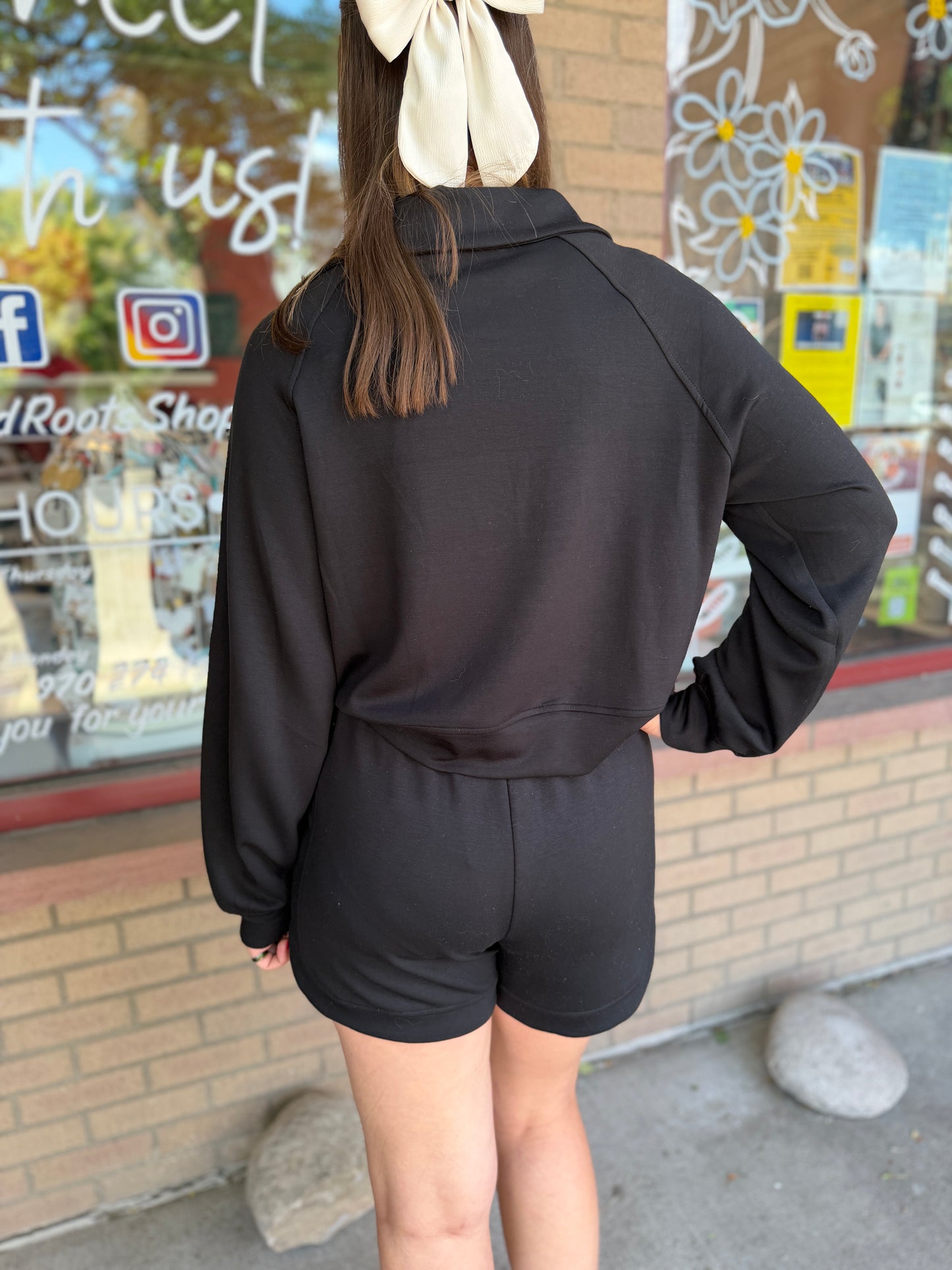 Black 3/4 Zip Pullover