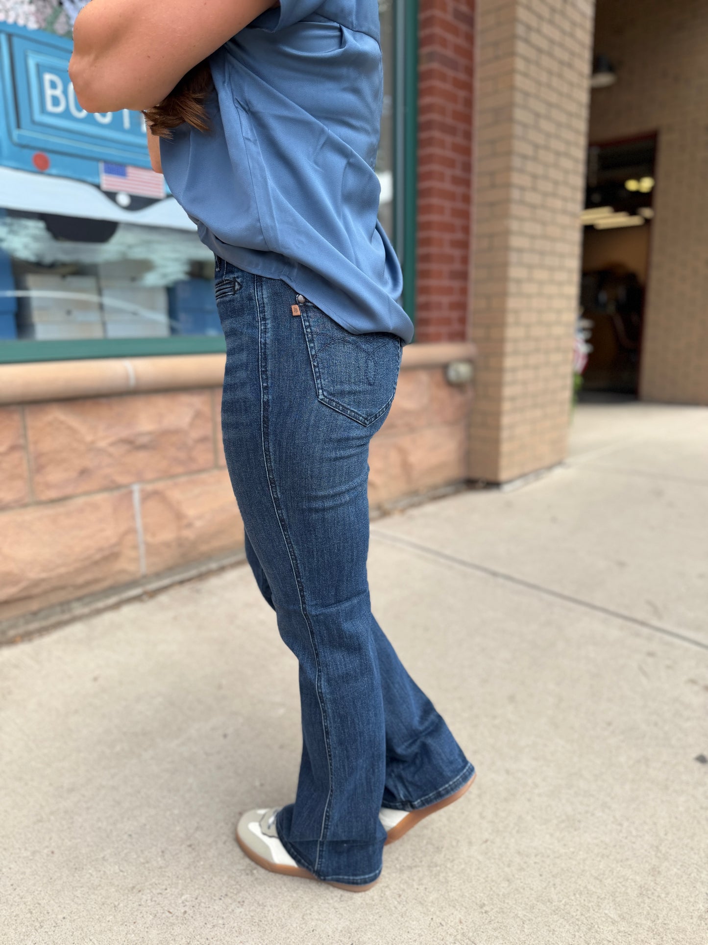 Dark Wash Alex Bootcut with Welt Pocket