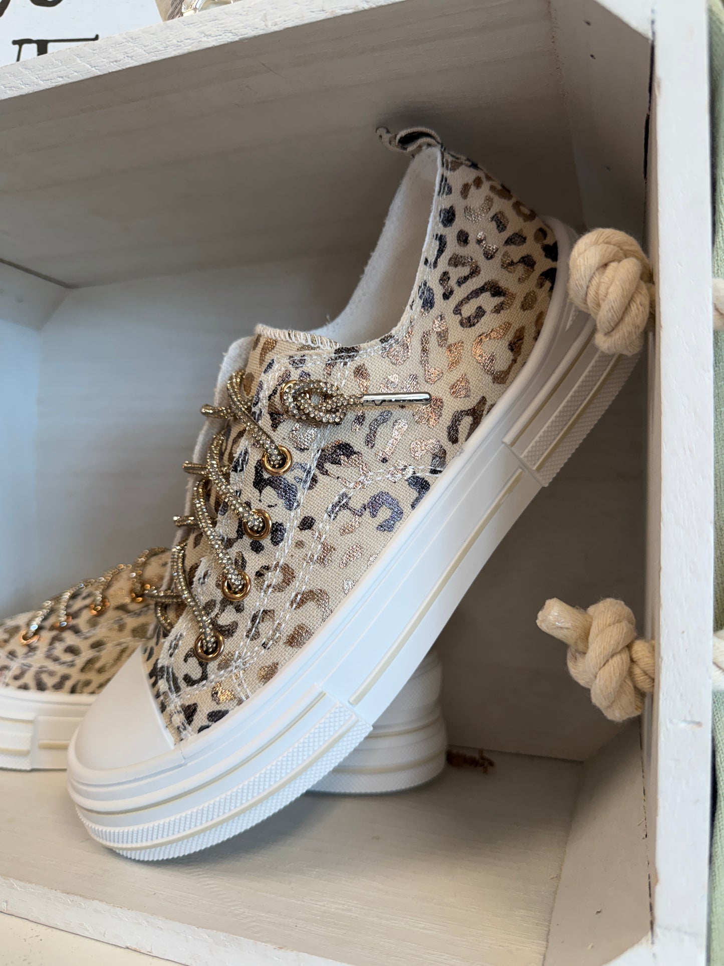 Leopard Sparkle Platform Sneakers