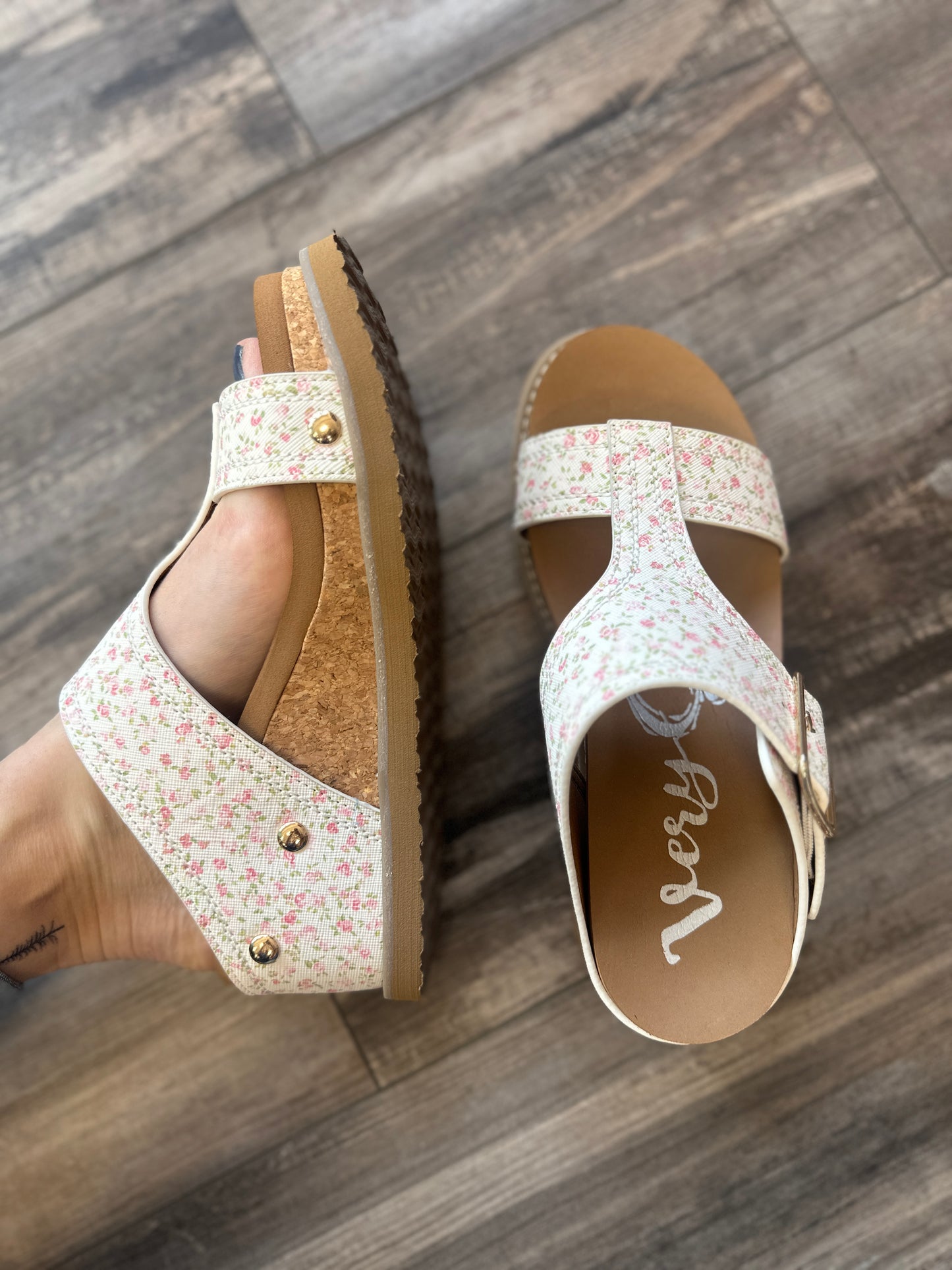 Noah Pink Floral Wedge