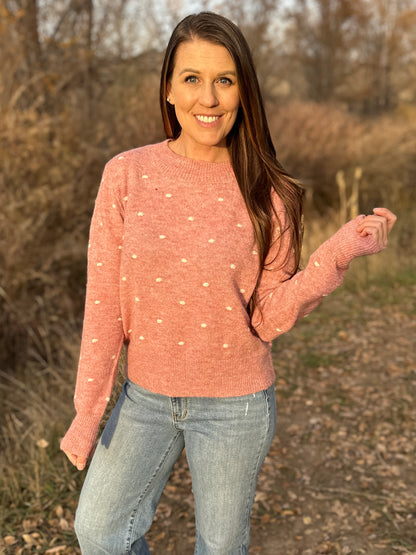 Cozy Dotted Knit Sweater