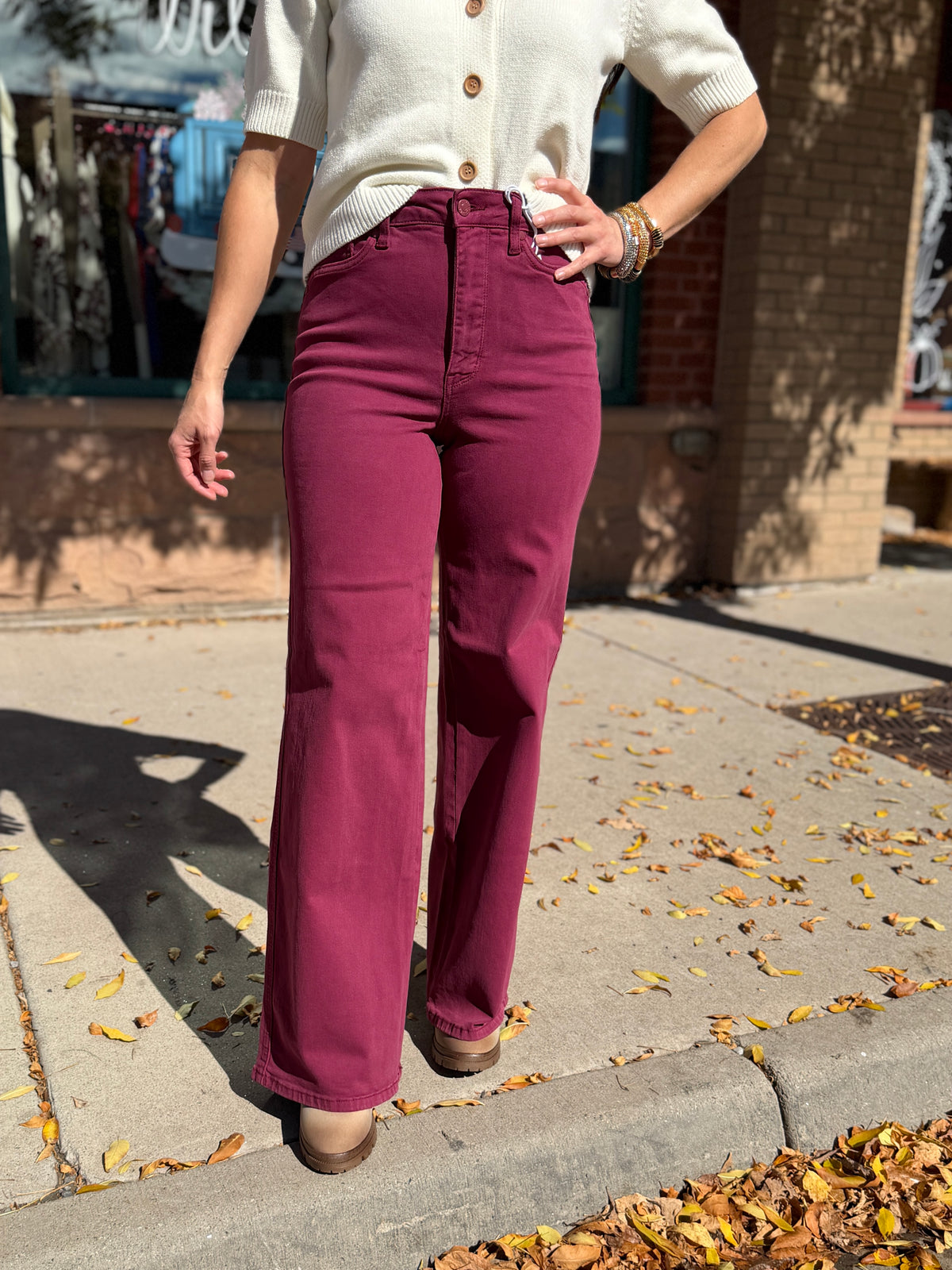 Serena Boysenberry Wide Leg Jeans