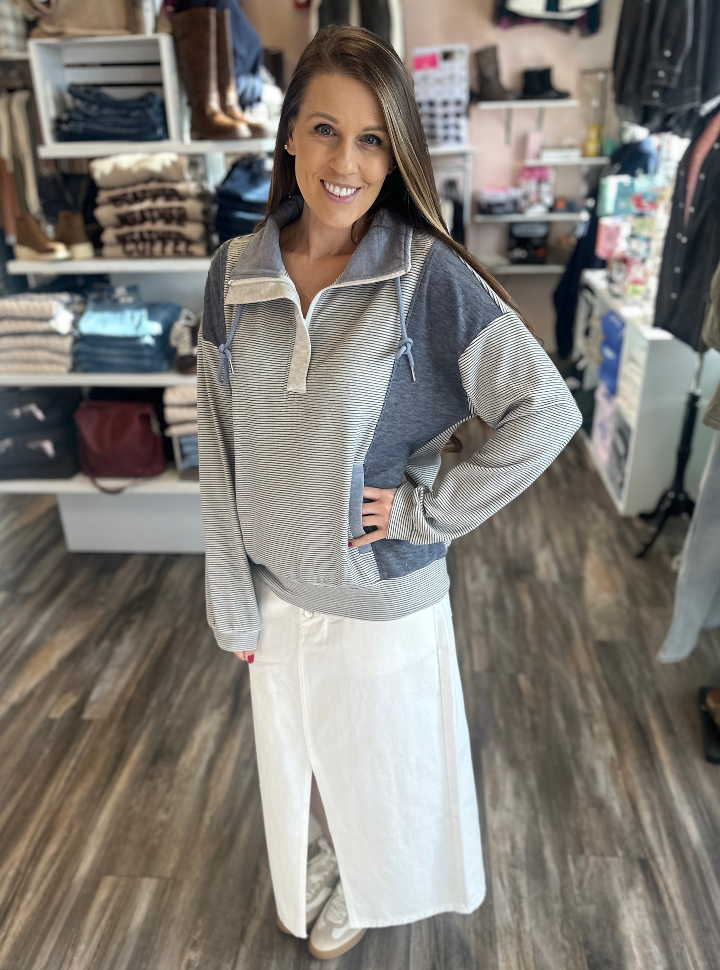 Mixed Brushed Pullover