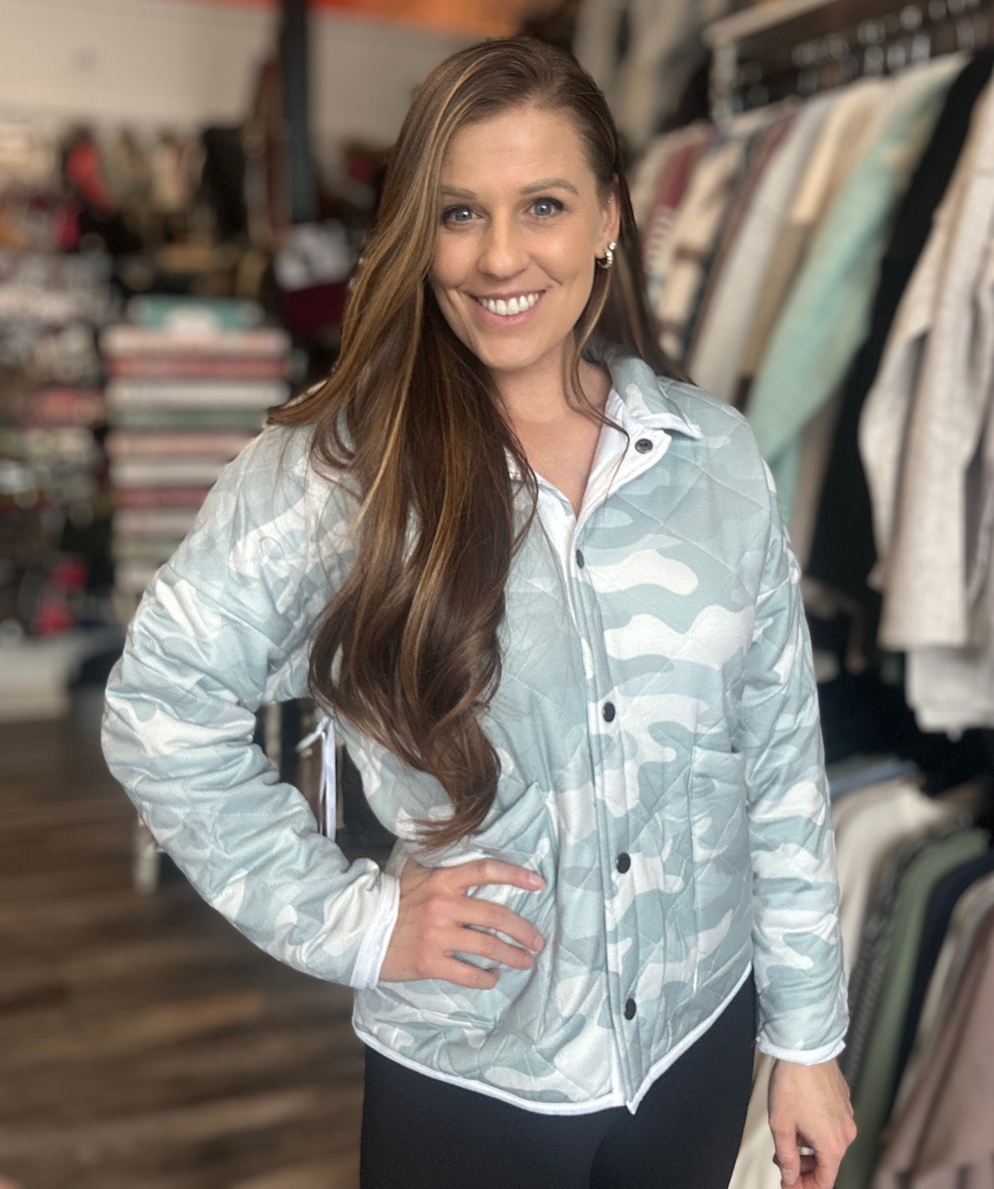 Green Camo Quilted Jacket