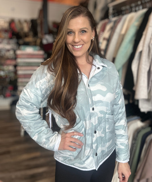 Green Camo Quilted Jacket