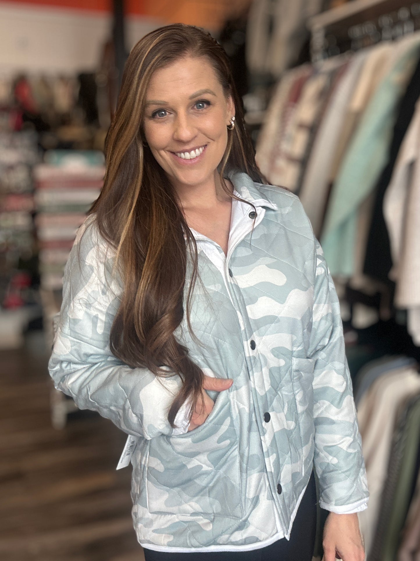 Green Camo Quilted Jacket