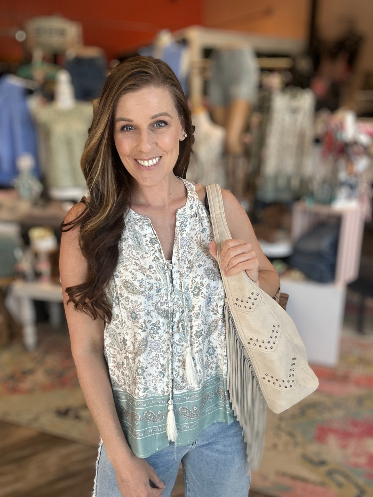 Sage Paisley Tank