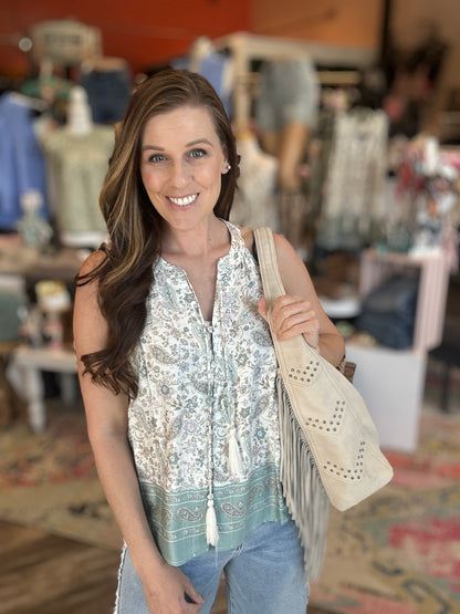 Sage Paisley Tank