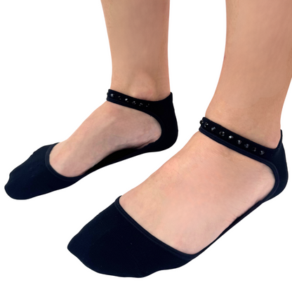 Black Hidey Socks with Black Crystals