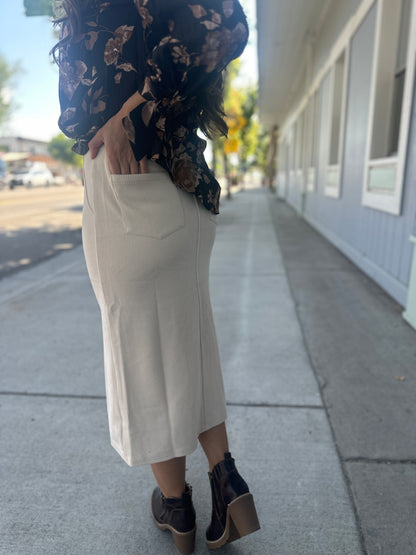 Corduroy Midi Skirt