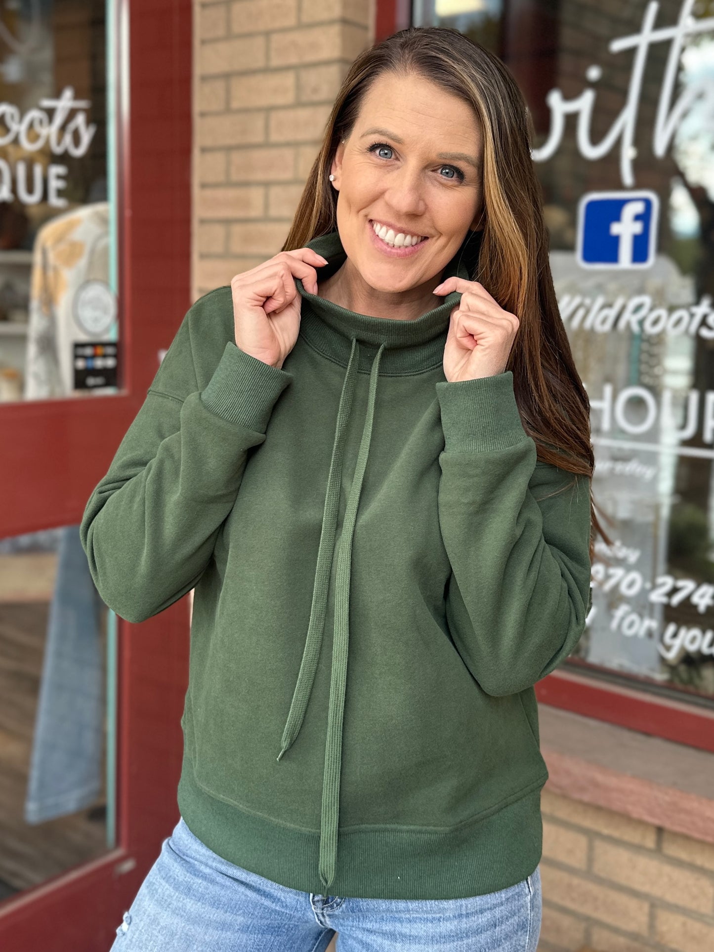 Forest Green Tie Sweater