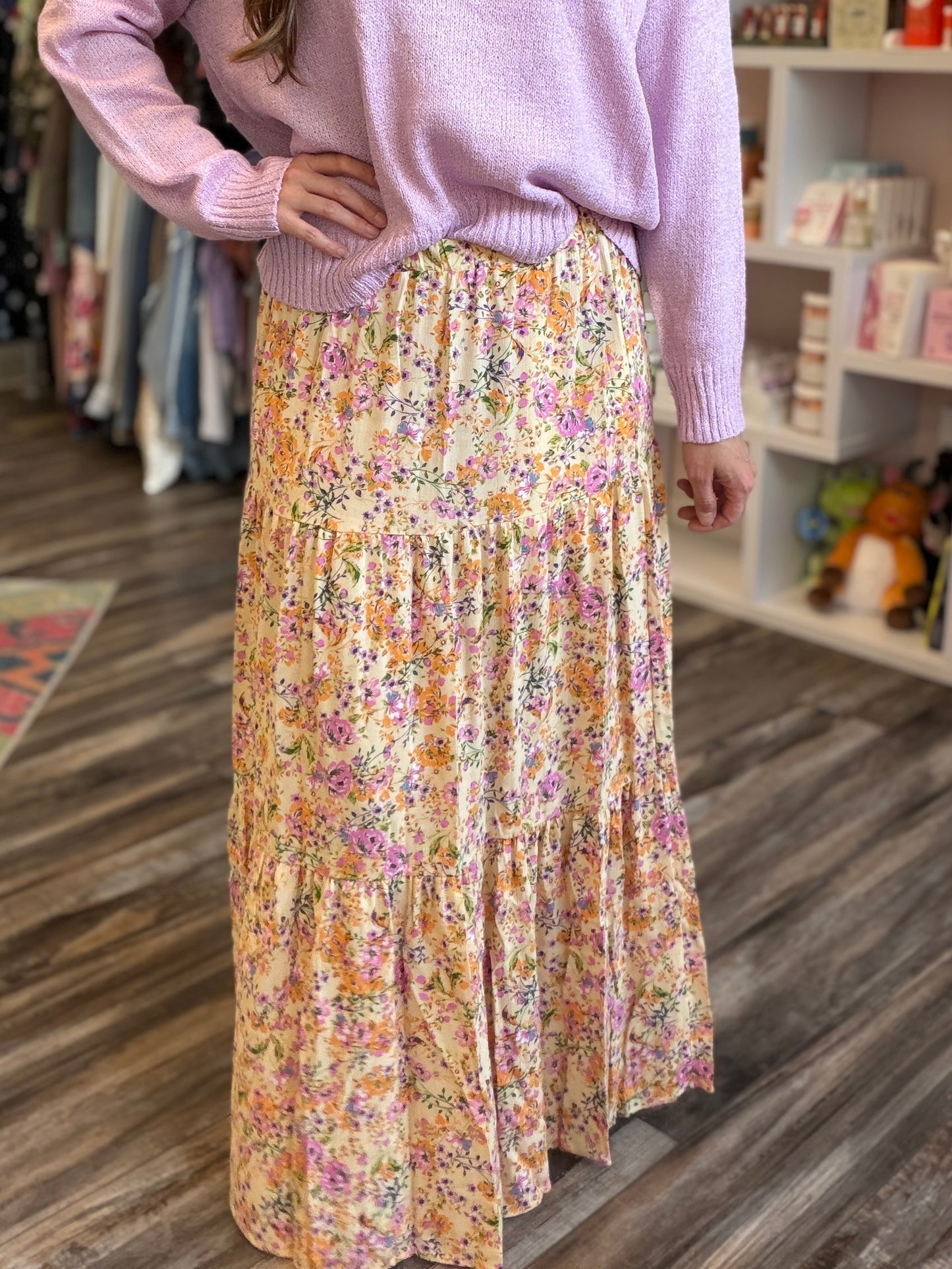 Floral Print Maxi Skirt