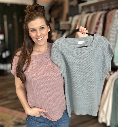 Knit Sweater Cap Sleeve