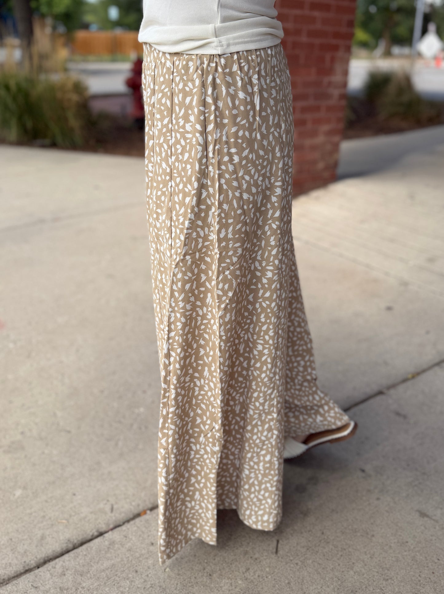 Geo Print Wide Leg Pants
