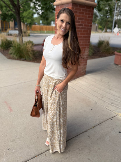 Geo Print Wide Leg Pants