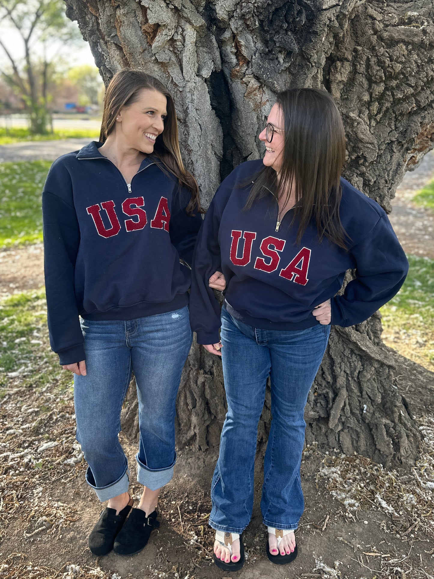Navy USA 3/4 Zip Pullover