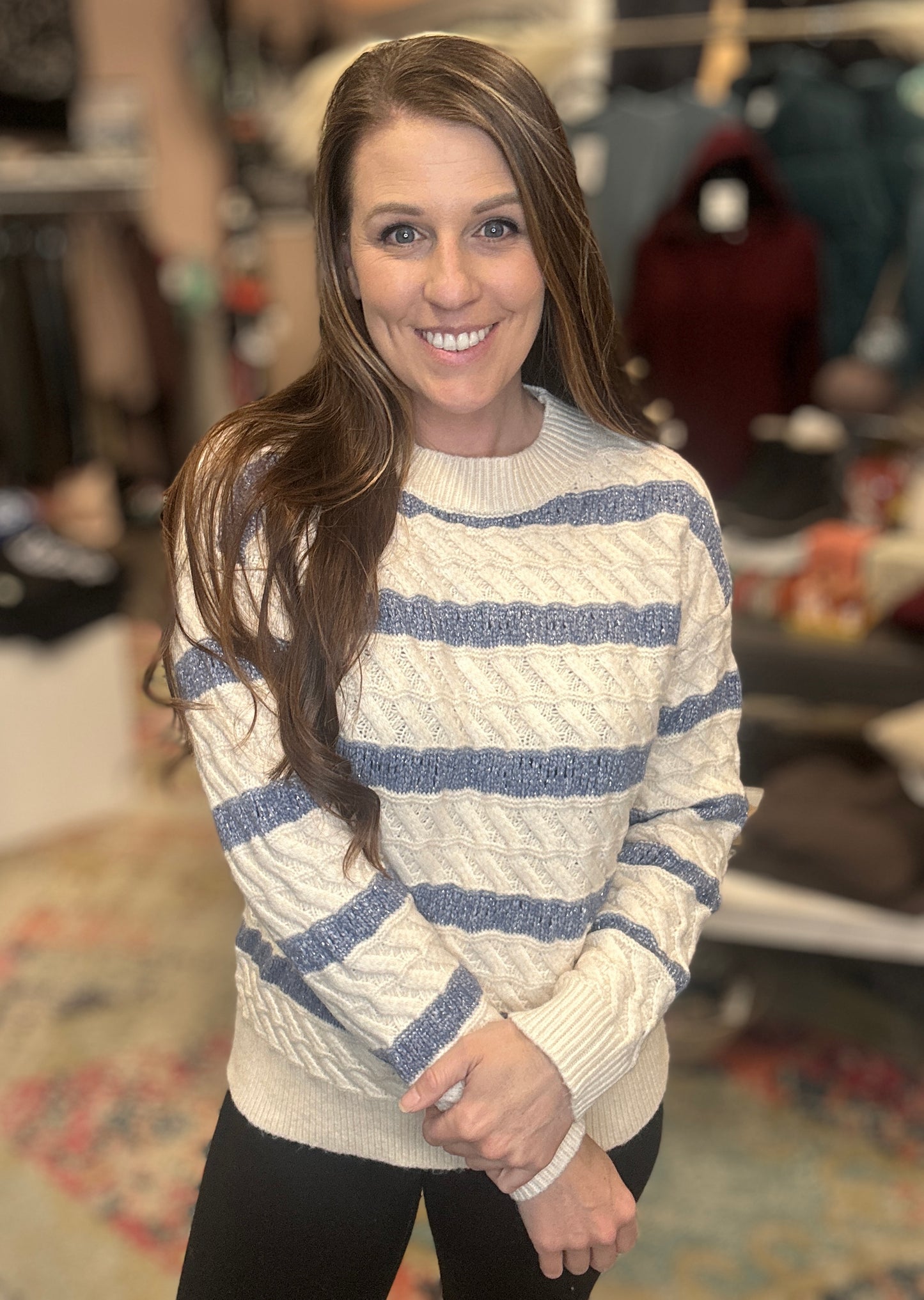 Lurex Striped Sweater