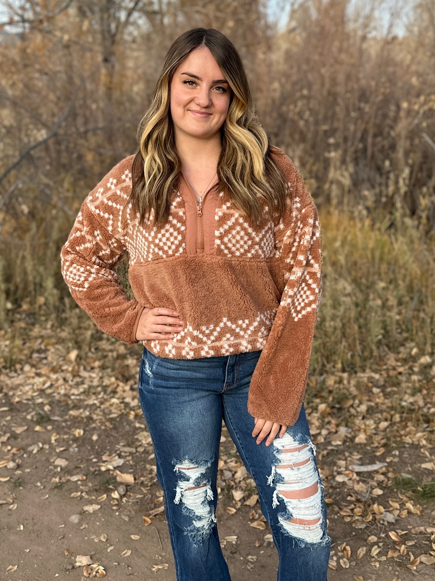 Aztec Sherpa Pullover