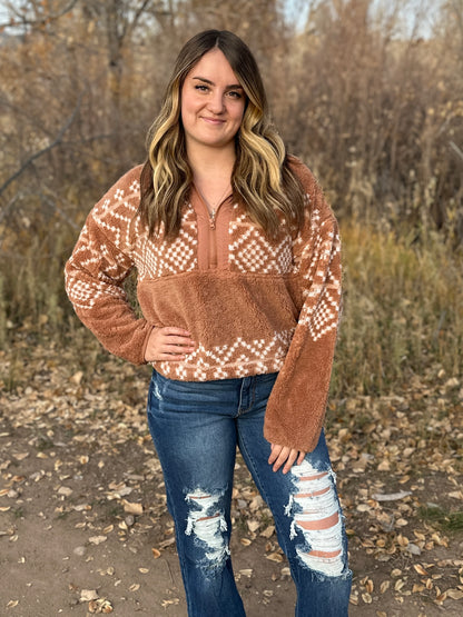 Aztec Sherpa Pullover