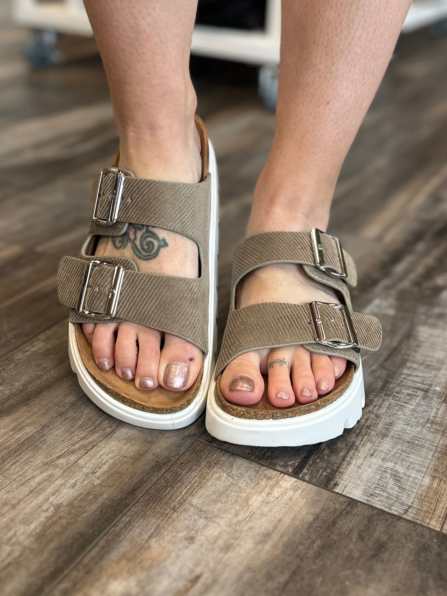 Jazmin Taupe Platform Sandals