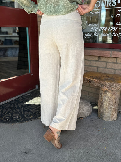 Oatmeal Wide Leg Pants