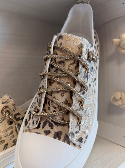 Leopard Sparkle Platform Sneakers