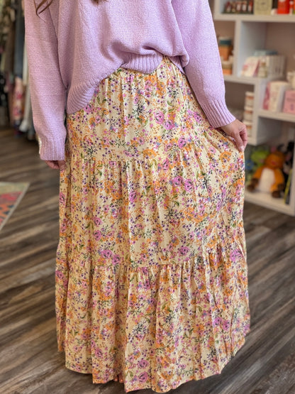 Floral Print Maxi Skirt