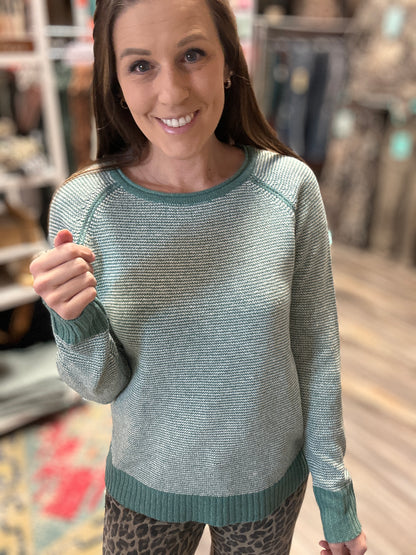 Lt Jade Raglan Sweater
