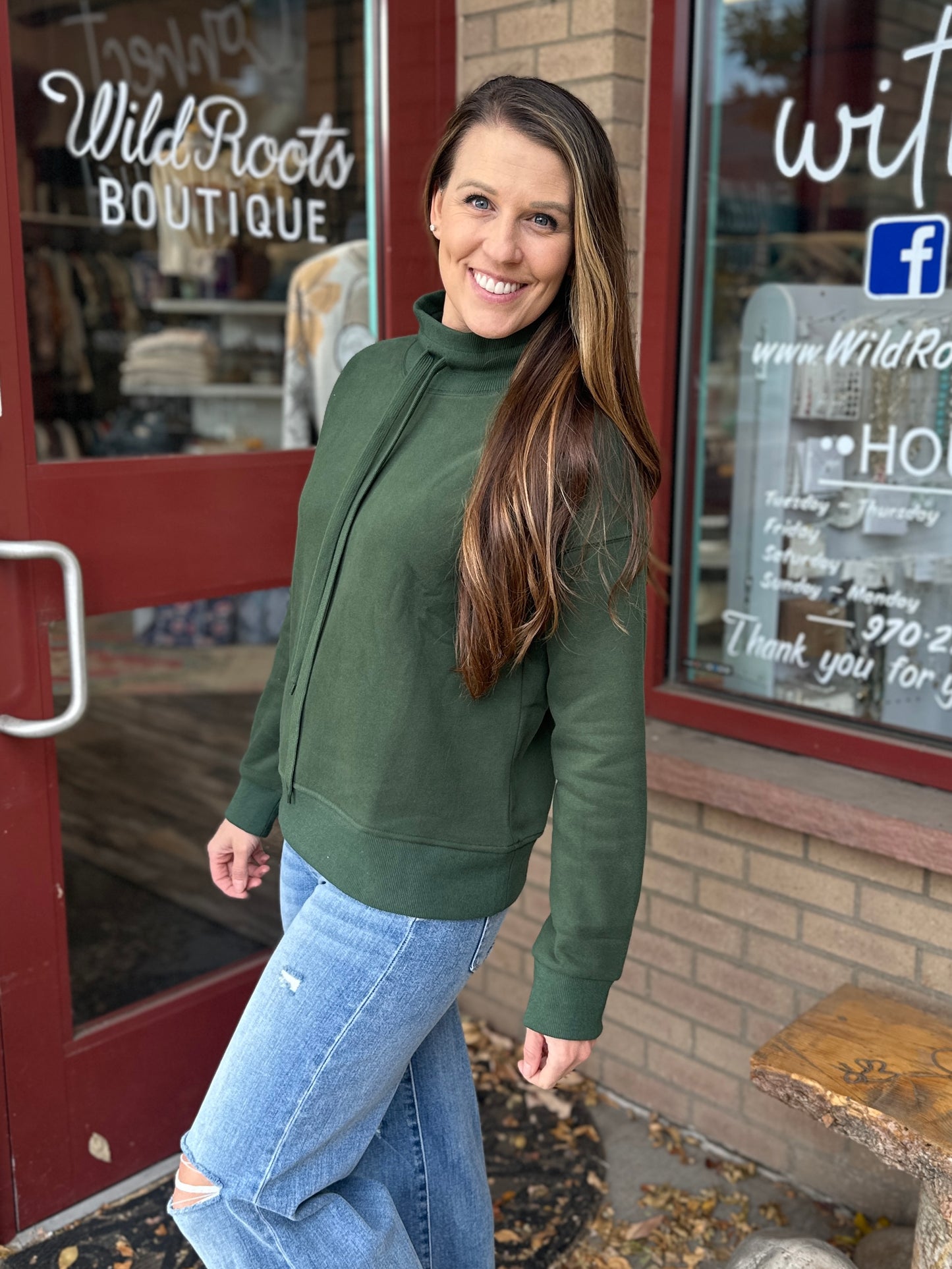 Forest Green Tie Sweater