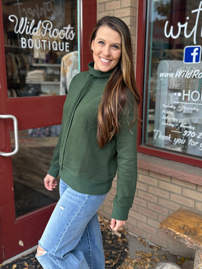 Forest Green Tie Sweater