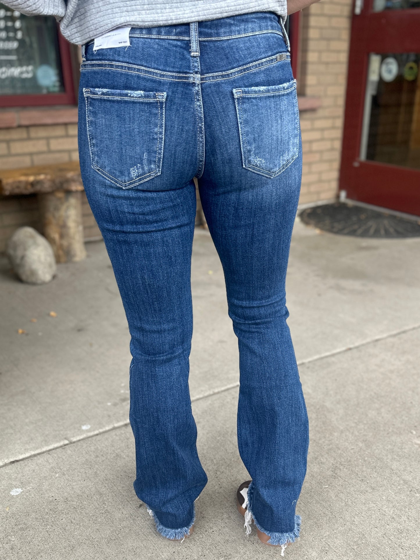 "Kenzie" Distressed Baby Bootcut Jeans