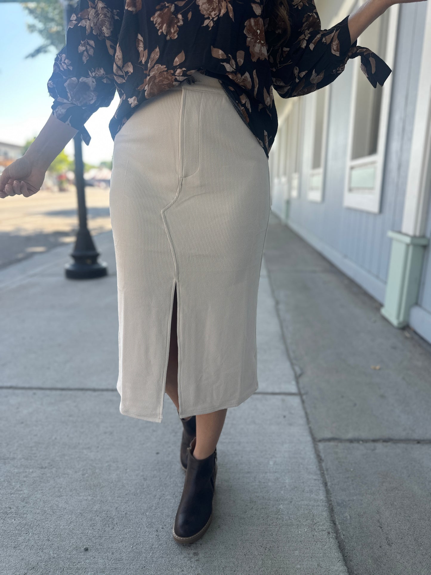 Corduroy Midi Skirt
