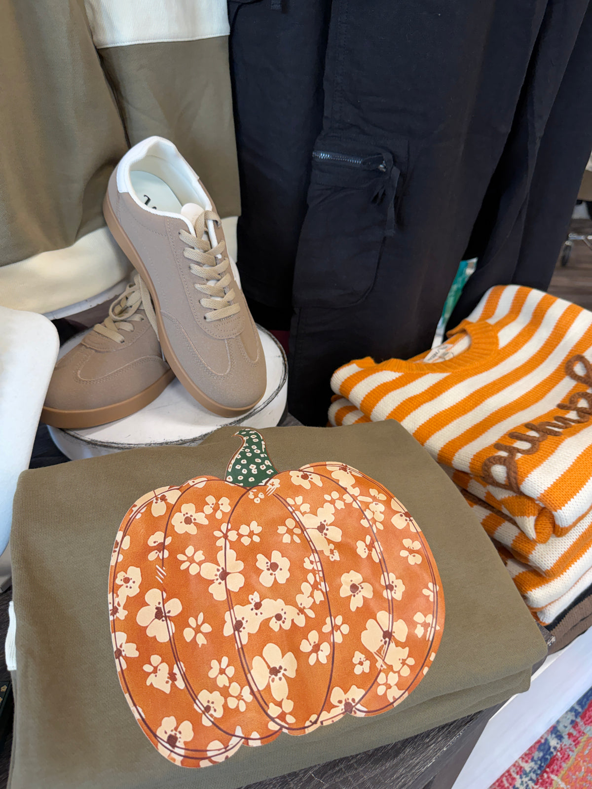 Floral Pumpkin Sweater