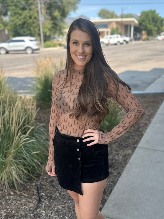 Horseshoe Mesh Top