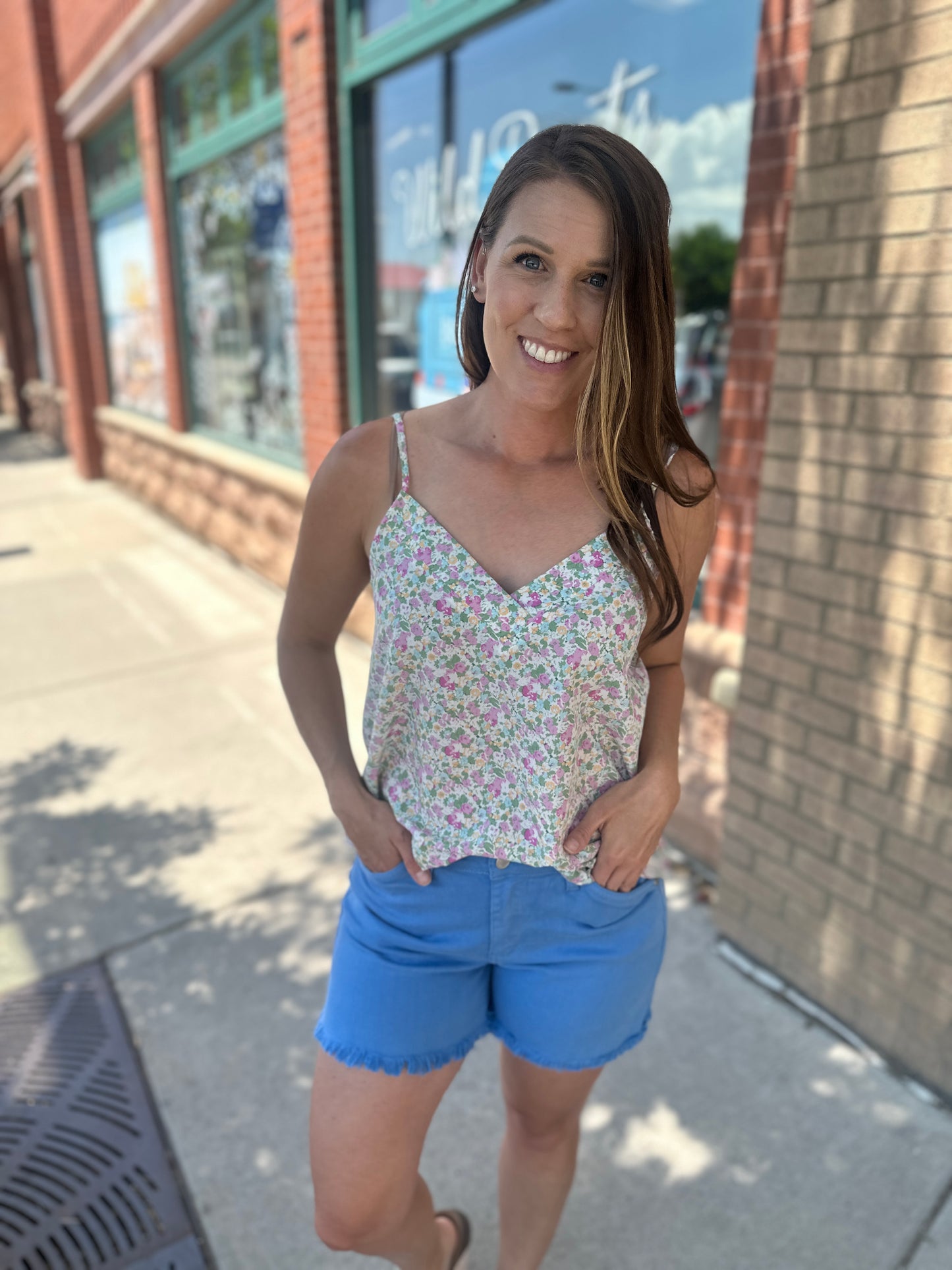 V-Neck Floral Printed Cami