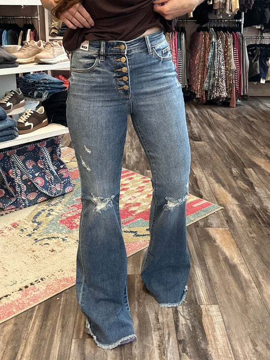 Patti Button Fly Fray Hem