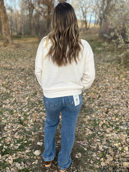 "Santa" Cookie Graphic Knit Sweatshirt