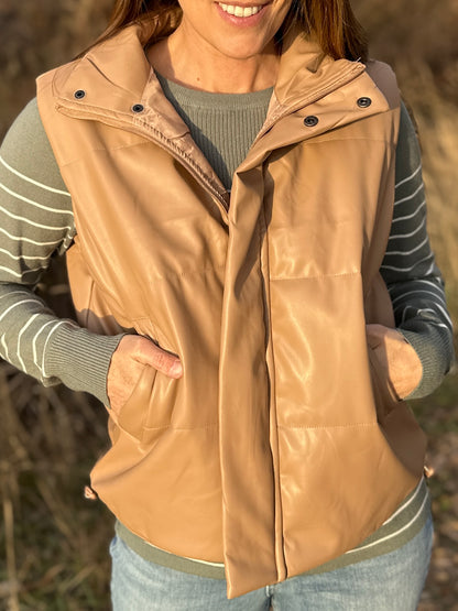 Tan Leather Vest
